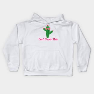 Can't Touch This Cactus With Pink Flowers and Sunglasses Kids Hoodie